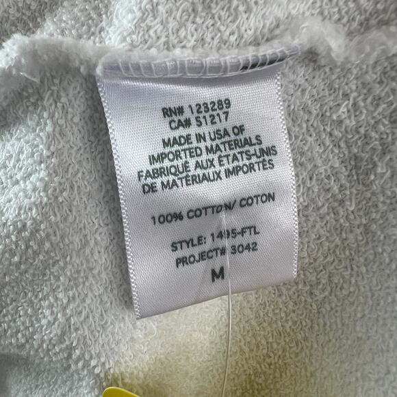 Lauren Moshi White Yellow Sweatshirt Happy Daisy Peace Crew Neck Sz Medium NEW - Picture 10 of 13